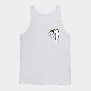 Small Portrait of a Goose with Stolen Joe Biden Sign Tank Top